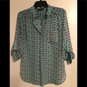 Cals Sheer Owl Print Shirt